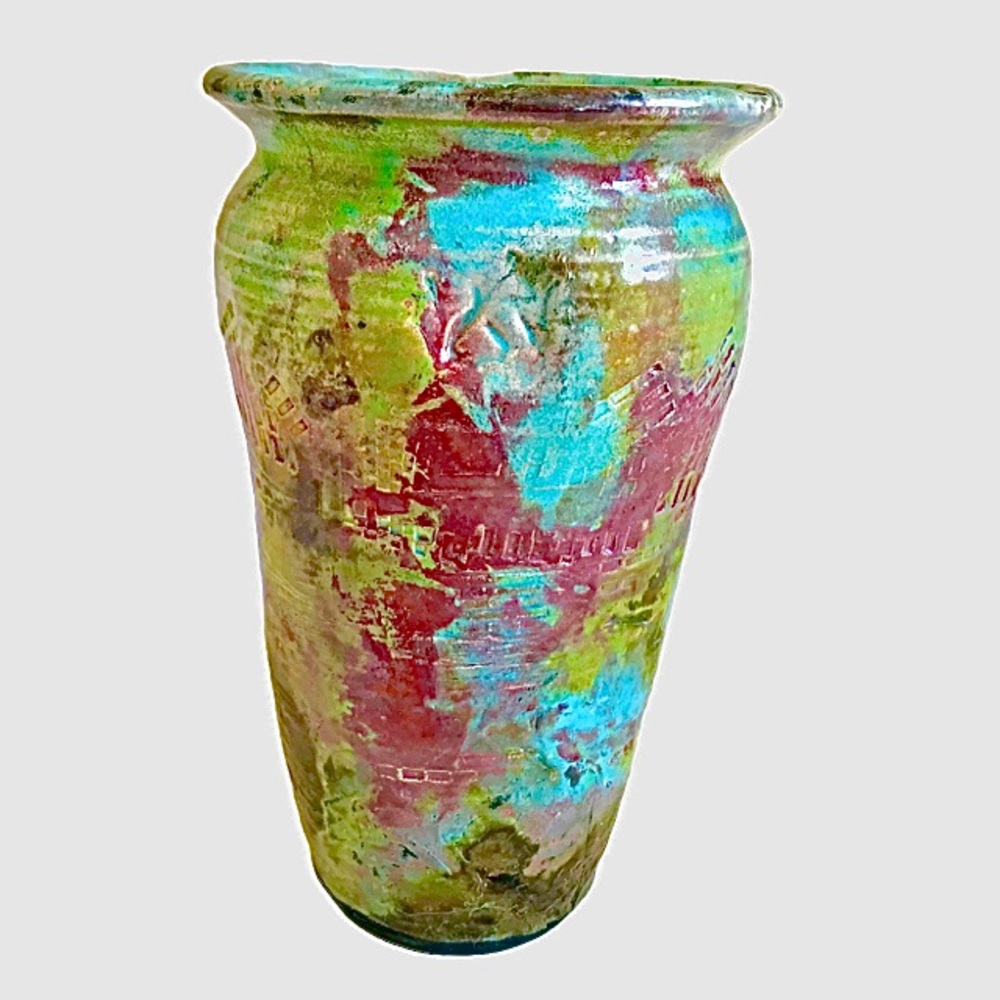 Textured Artist Signed Pacifico Finish Vase